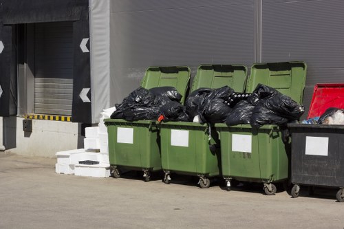 Close-up of local waste management regulations in action